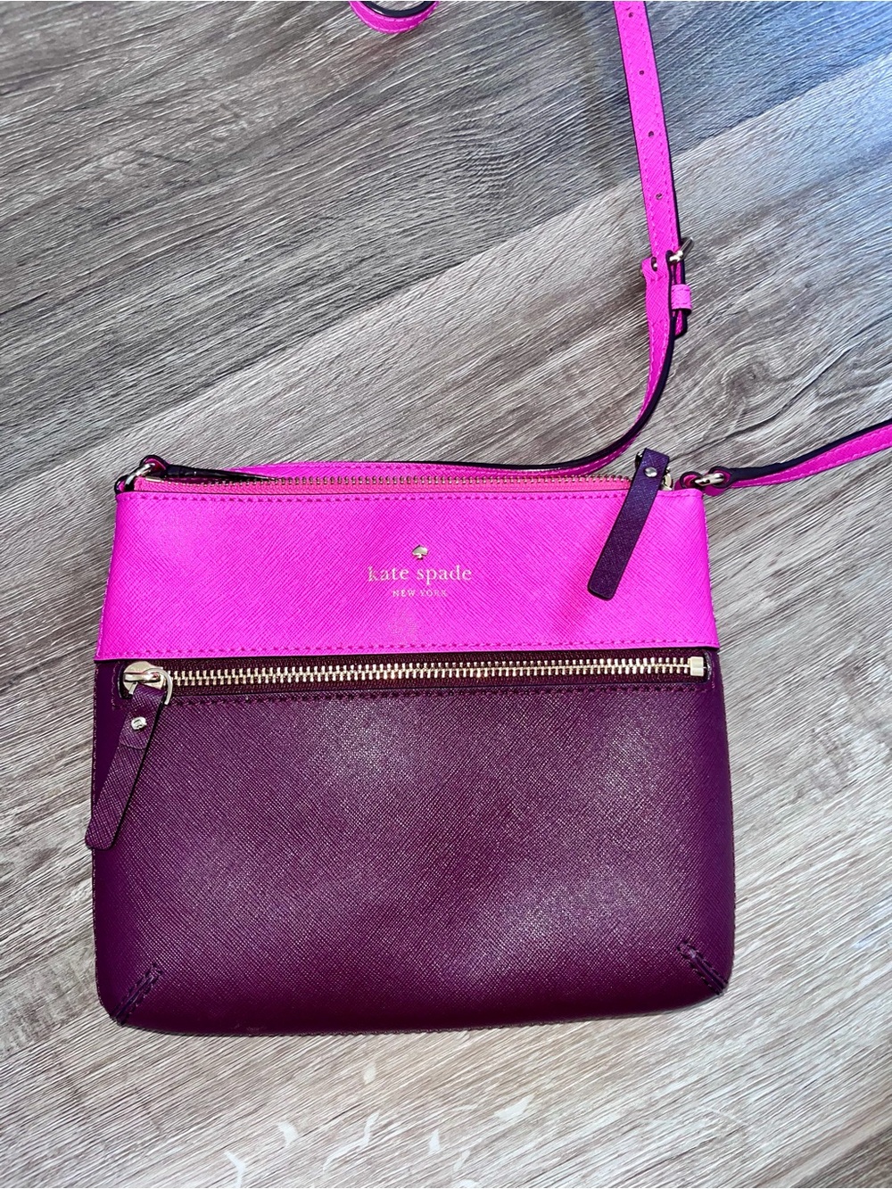 kate spade Pink and Plum Colorblock Crossbody Bag